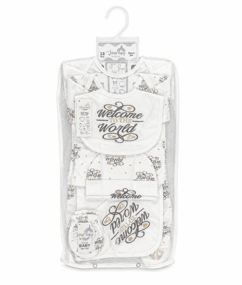Newborn 12 Piece Fleece Starter Set Welcome – White | Soft Winter Baby Clothing Set | 0+ Months