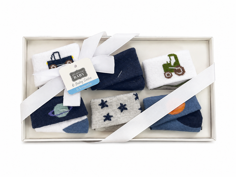 Hudson - Pair of 6 Socks - Boys - (0-9 Months)