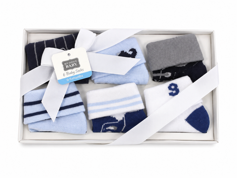 Hudson - Pair of 6 Socks - Boys - (0-9 Months)