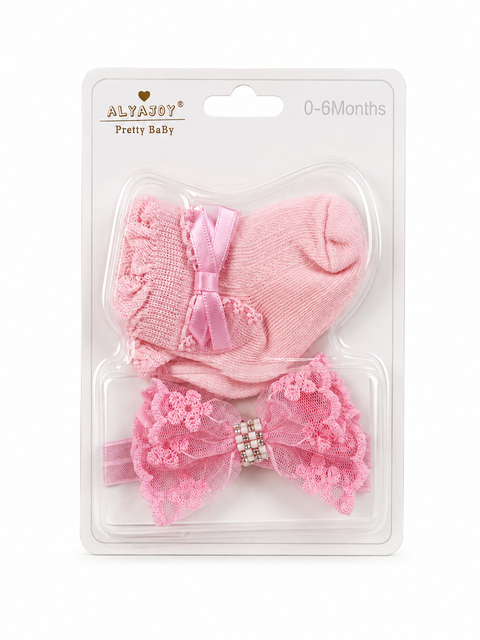 Fancy Socks with Hair Clips