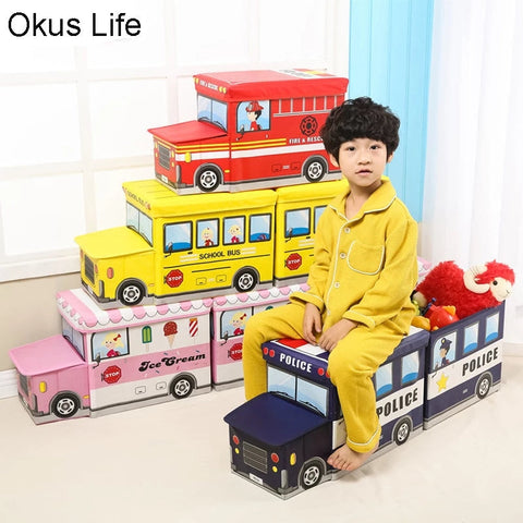 School Bus - Toy Box - Green