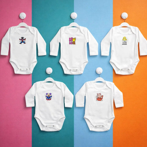 LO - Pack of 5 - Long Sleeve Bodysuits - Characters