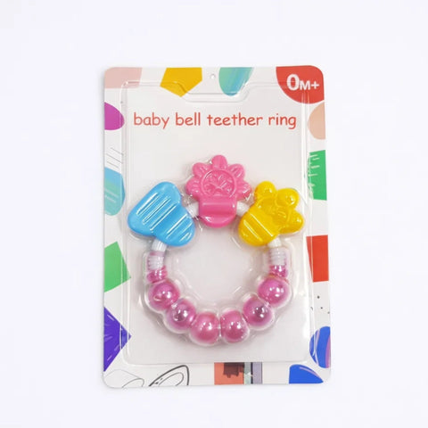 Baby Bell Teether Ring - Pink - ZZX-8014