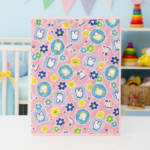 Diaper Changing Sheet - Large - Pink - Cute Rabbit