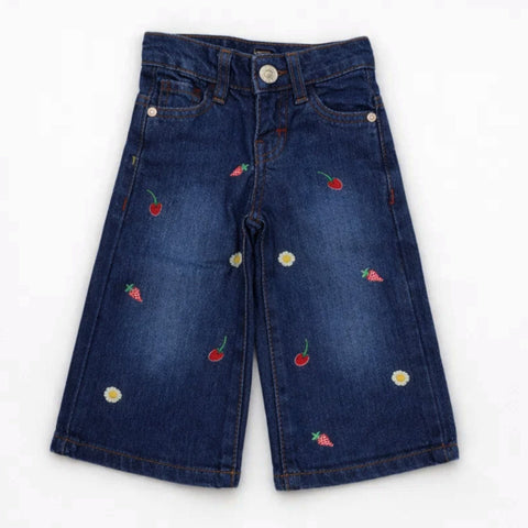 MNG - Bell Bottom - Jeans - Dark Blue - Embroidered - (1-6Y)