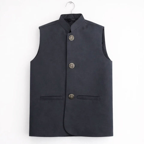 AN - Waist Coat - Charcoal - Plain