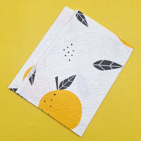 Diaper Changing Sheet - Orange - Fruit & Leaves