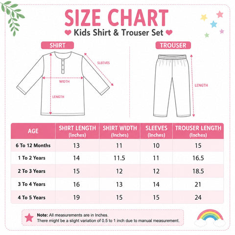Kids Fleece Winter Suit Set Off White Hearts – 2 Piece Shirt & Trouser – 6 Months to 5 Years
