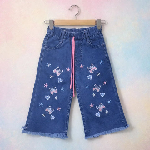 BRB - Bell Bottom - Jeans - Light Blue - Hearts & Butterfly - (2-10Y)